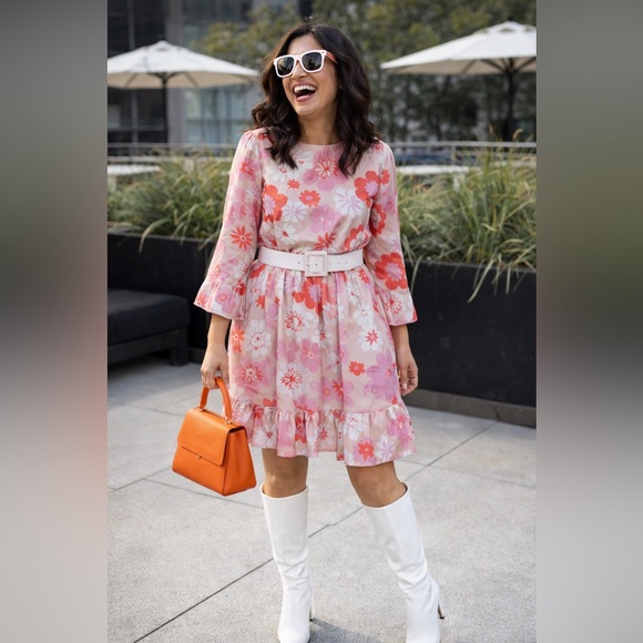 SHEIN Dresses & Skirts - SHEIN Pink Floral Barbiecore Midi Dress – Size S